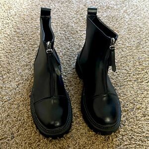 Black zip-up boots